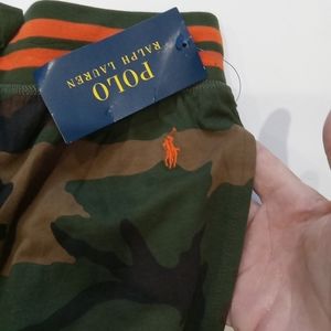 Polo Ralph Lauren Mens M Lounge Sleep Shorts Woodland Camouflage Orange Pony